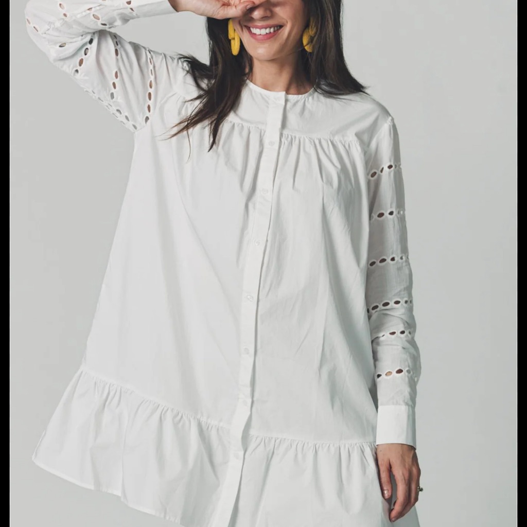 The Shirt By Rochelle Behrens White Eyelet Dress